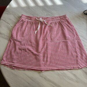 Max Studio Red and White Striped Casual Skirt Size Large